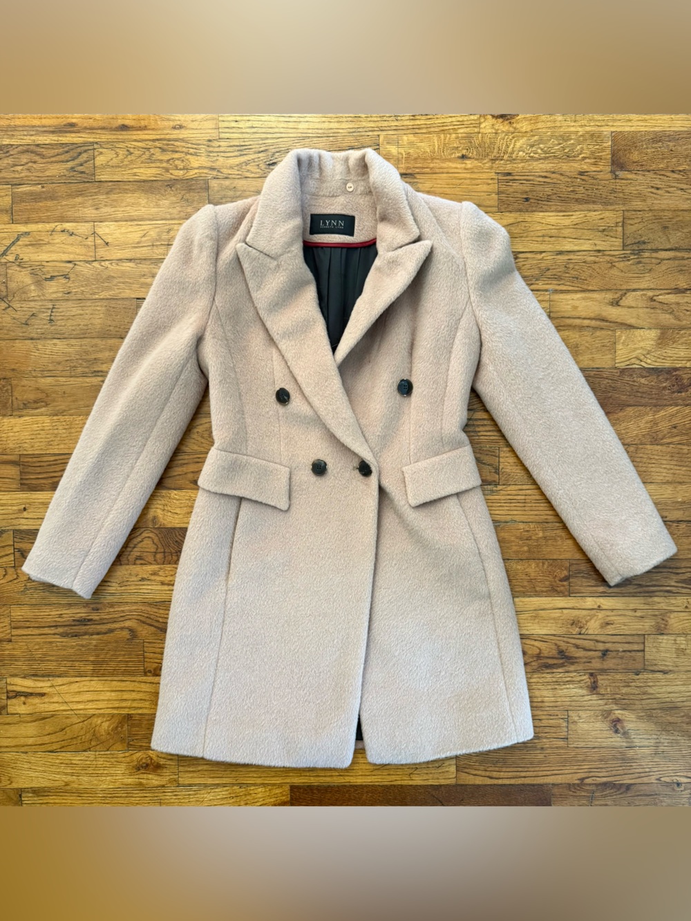 Kenneth Lynn Alpaca Wool Blend Double Breasted Camel Overcoat Size Small - Picture 6 of 16